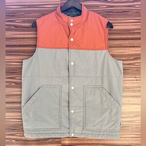 Pendleton Surf Vest Men's S Gray Orange Full Snap Up Puffer Inside‎ Pocket